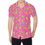 Cute Ice Cream Pattern Print Men's Shirt