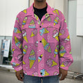 Cute Ice Cream Pattern Print Men's Shirt Jacket