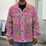 Cute Ice Cream Pattern Print Men's Shirt Jacket