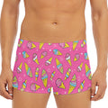 Cute Ice Cream Pattern Print Men's Short Boxer Briefs