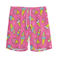 Cute Ice Cream Pattern Print Men's Athletic Shorts