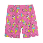 Cute Ice Cream Pattern Print Men's Sports Shorts