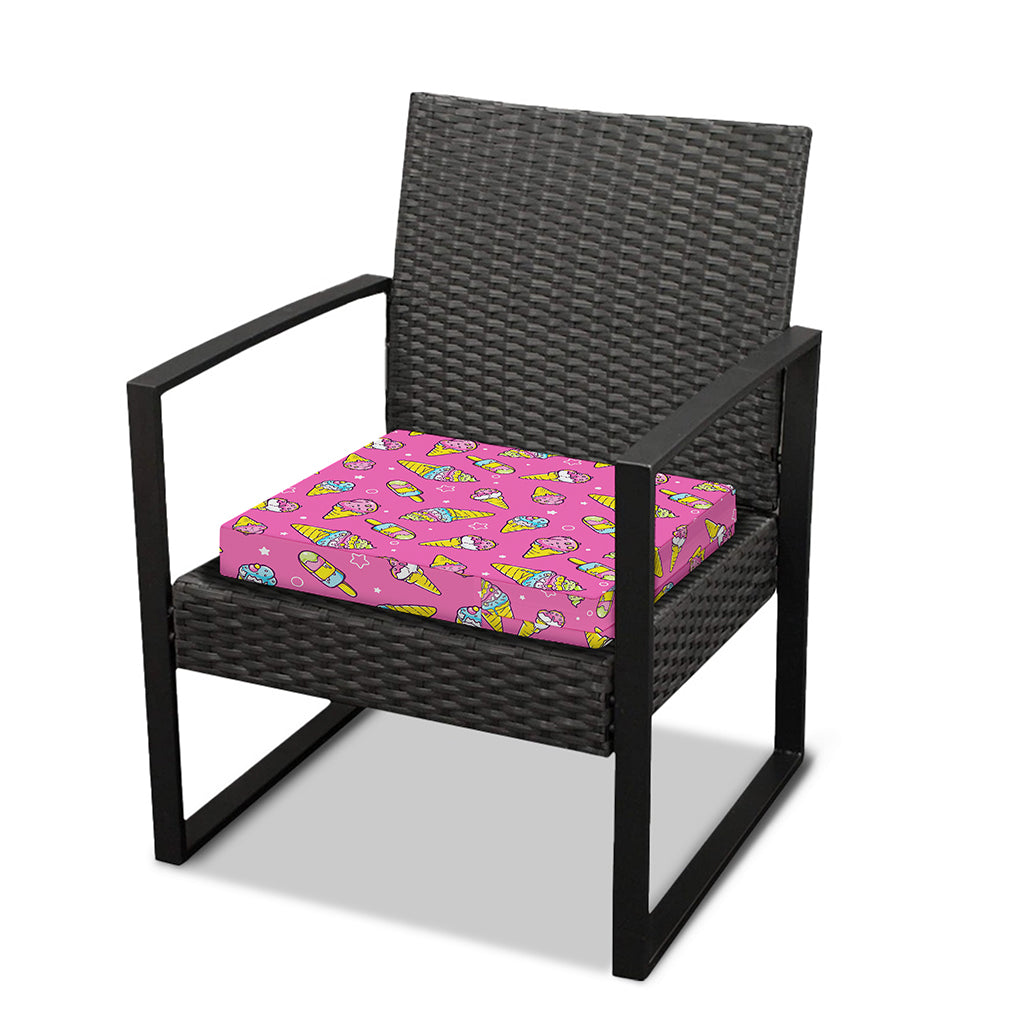 Cute Ice Cream Pattern Print Outdoor Seat Cushion Cover