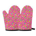 Cute Ice Cream Pattern Print Oven Mitts