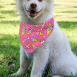 Cute Ice Cream Pattern Print Over The Collar Dog Bandana