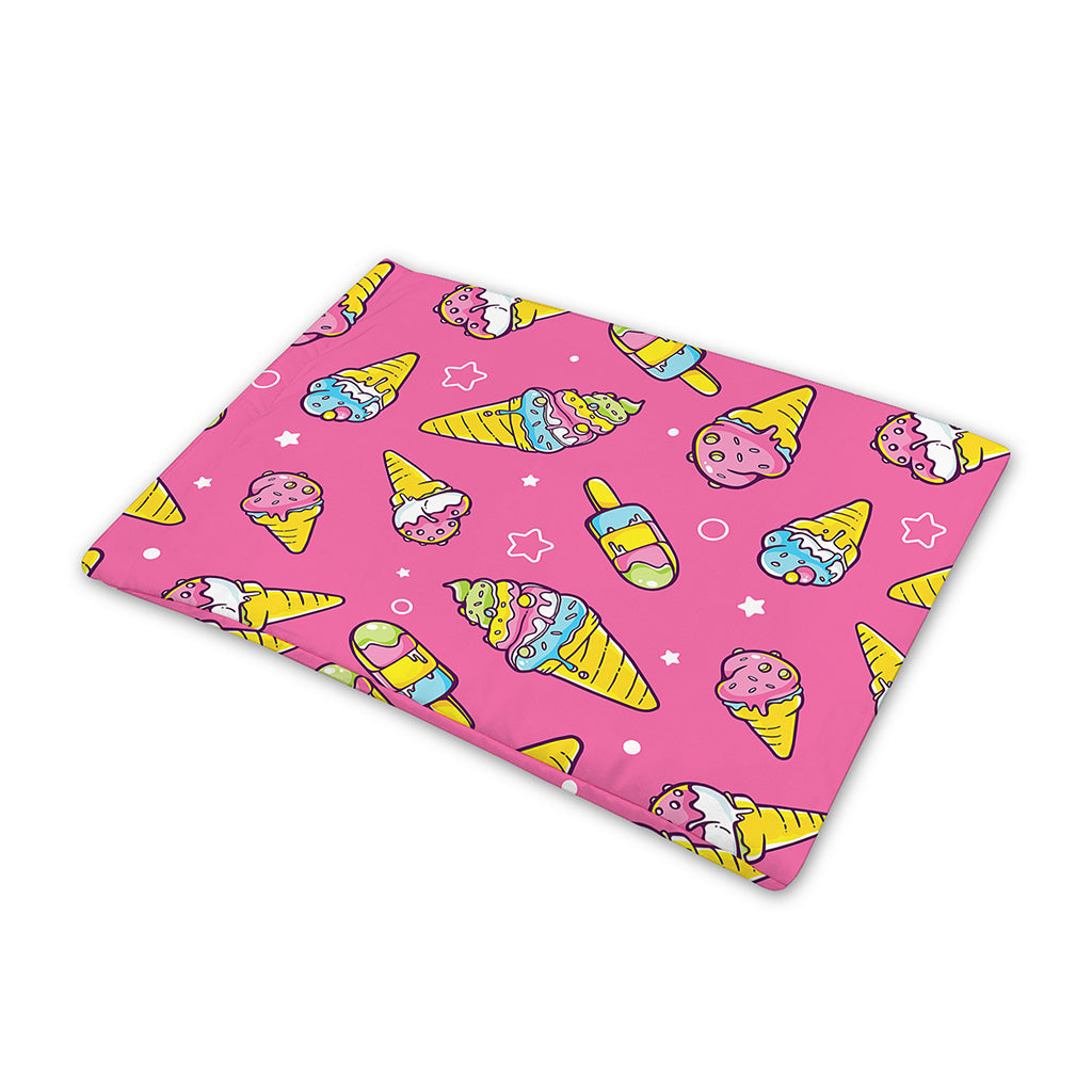 Cute Ice Cream Pattern Print Pet Cooling Mat Cover