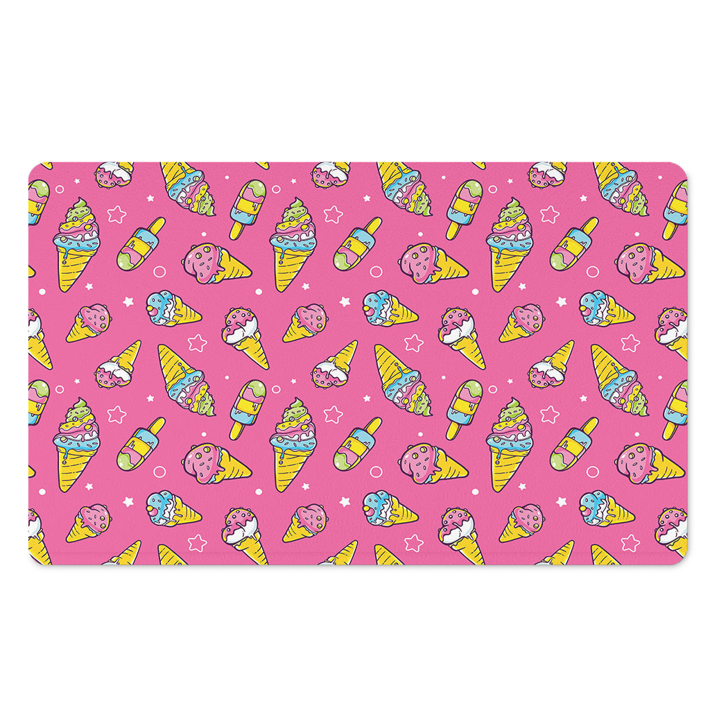 Cute Ice Cream Pattern Print Polyester Doormat