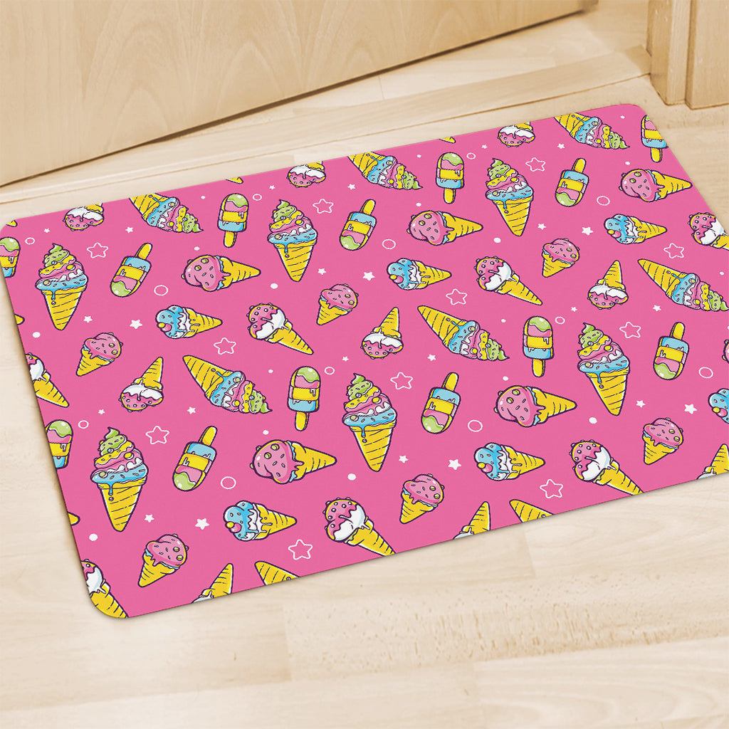Cute Ice Cream Pattern Print Polyester Doormat