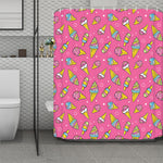 Cute Ice Cream Pattern Print Polyester Shower Curtain