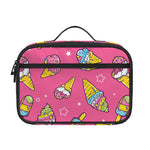 Cute Ice Cream Pattern Print Portable Lunch Bag