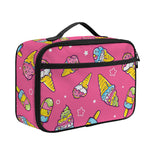 Cute Ice Cream Pattern Print Portable Lunch Bag