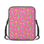 Cute Ice Cream Pattern Print Rectangular Crossbody Bag