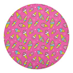 Cute Ice Cream Pattern Print Round Blanket