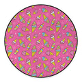 Cute Ice Cream Pattern Print Round Floor Mat