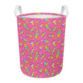 Cute Ice Cream Pattern Print Round Laundry Basket