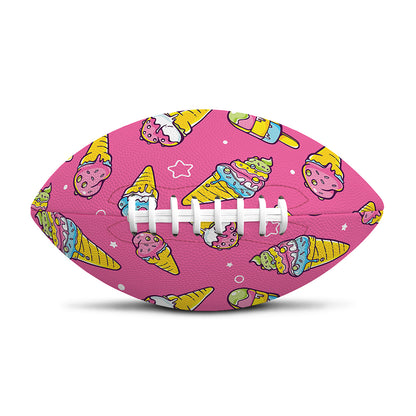 Cute Ice Cream Pattern Print Rugby Ball