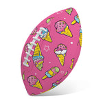 Cute Ice Cream Pattern Print Rugby Ball