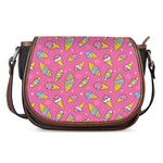 Cute Ice Cream Pattern Print Saddle Bag
