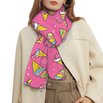 Cute Ice Cream Pattern Print Scarf