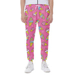 Cute Ice Cream Pattern Print Scuba Joggers