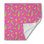 Cute Ice Cream Pattern Print Silk Bandana