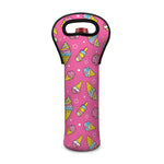 Cute Ice Cream Pattern Print Single Neoprene Wine Tote