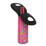 Cute Ice Cream Pattern Print Single Neoprene Wine Tote