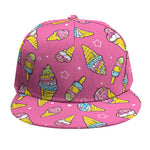 Cute Ice Cream Pattern Print Snapback Cap