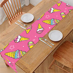 Cute Ice Cream Pattern Print Table Runner