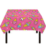 Cute Ice Cream Pattern Print Tablecloth