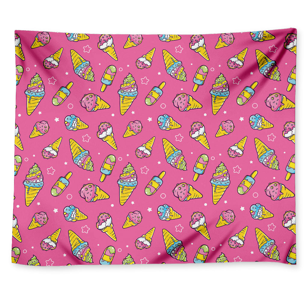 Cute Ice Cream Pattern Print Tapestry
