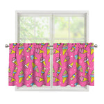 Cute Ice Cream Pattern Print Tier Curtains
