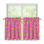 Cute Ice Cream Pattern Print Tier Curtains