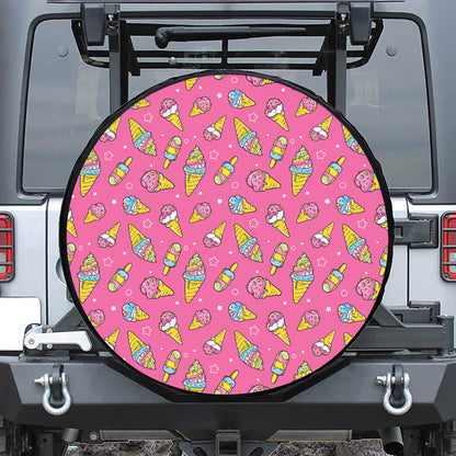 Cute Ice Cream Pattern Print Tire Cover