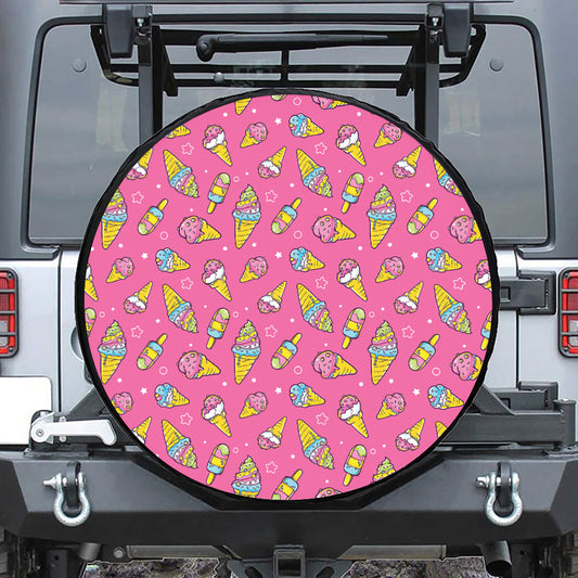 Cute Ice Cream Pattern Print Tire Cover