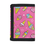 Cute Ice Cream Pattern Print Trifold Wallet