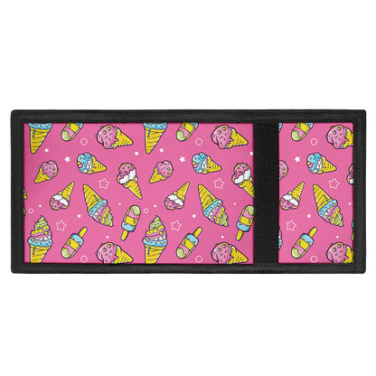 Cute Ice Cream Pattern Print Trifold Wallet