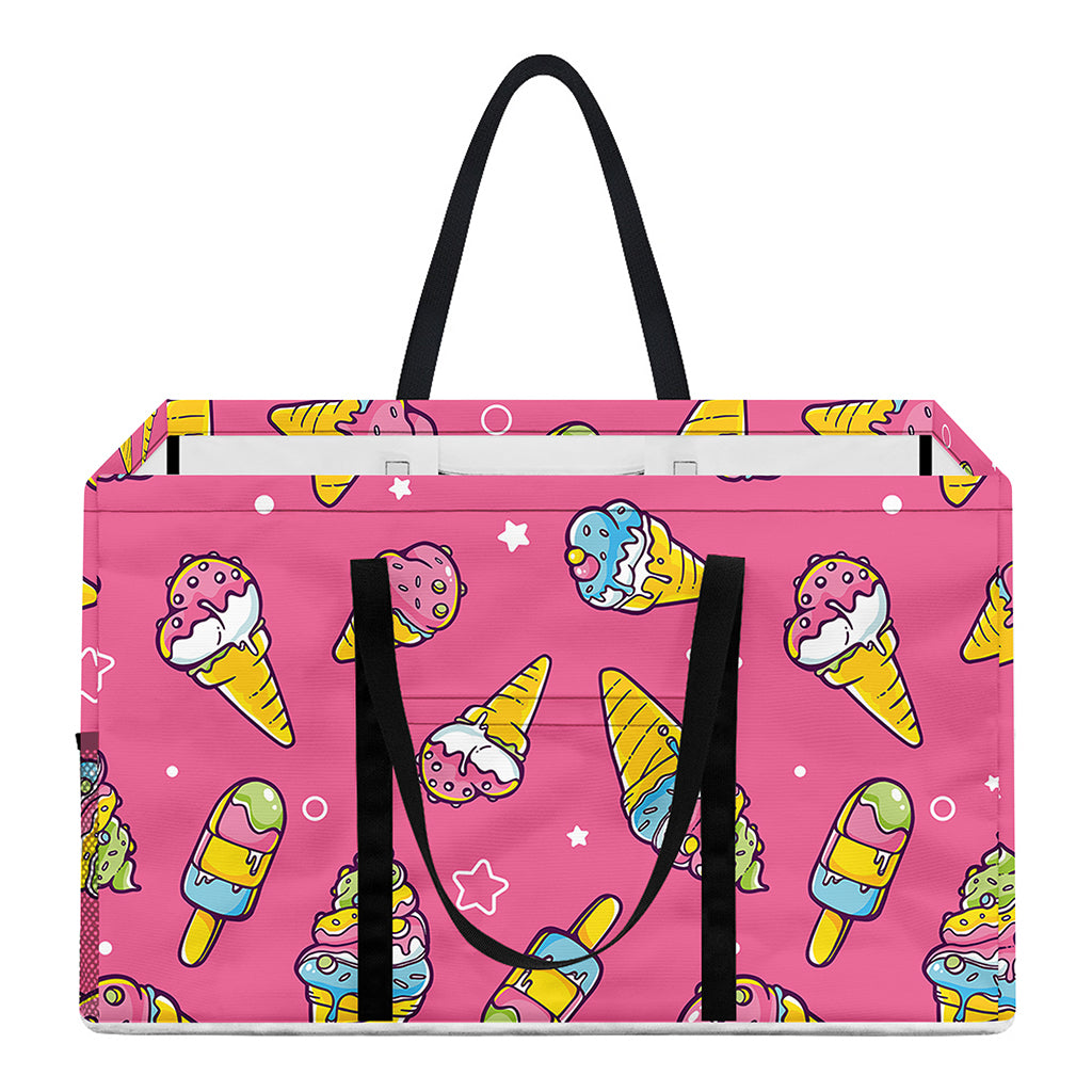 Cute Ice Cream Pattern Print Utility Tote Bag