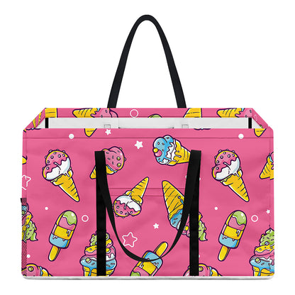 Cute Ice Cream Pattern Print Utility Tote Bag