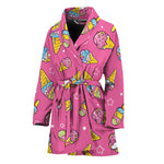 Cute Ice Cream Pattern Print Women's Bathrobe