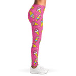 Cute Ice Cream Pattern Print Women's Leggings