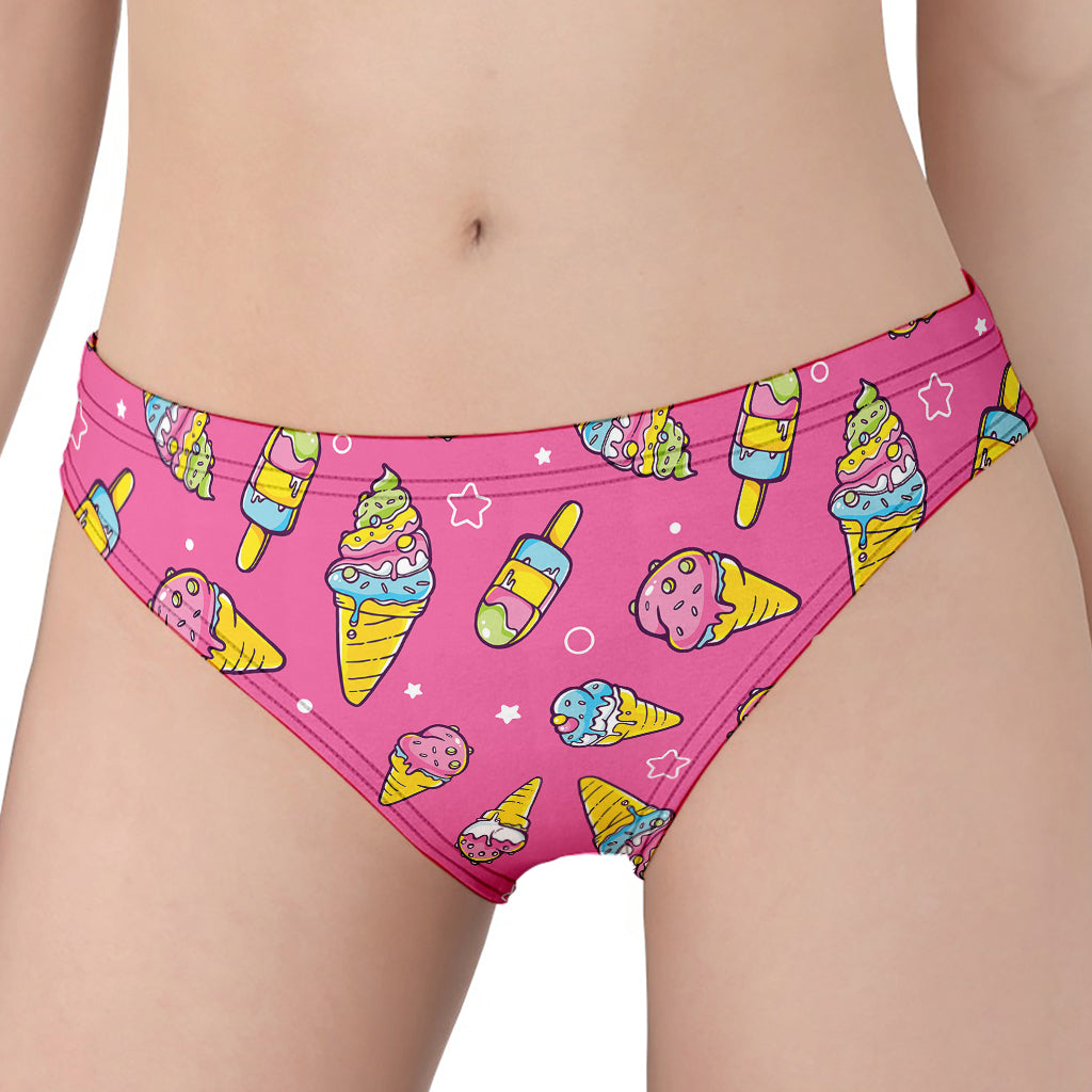 Cute Ice Cream Pattern Print Women's Panties