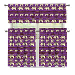 Cute Indian Tribal Elephant Print 3 Piece Kitchen Curtains