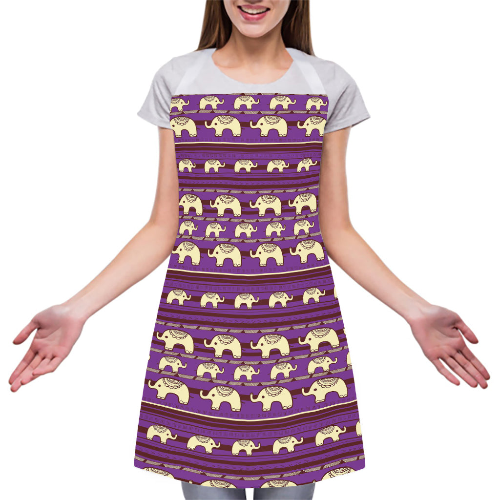 Cute Indian Tribal Elephant Print Adjustable Apron