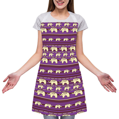 Cute Indian Tribal Elephant Print Adjustable Apron