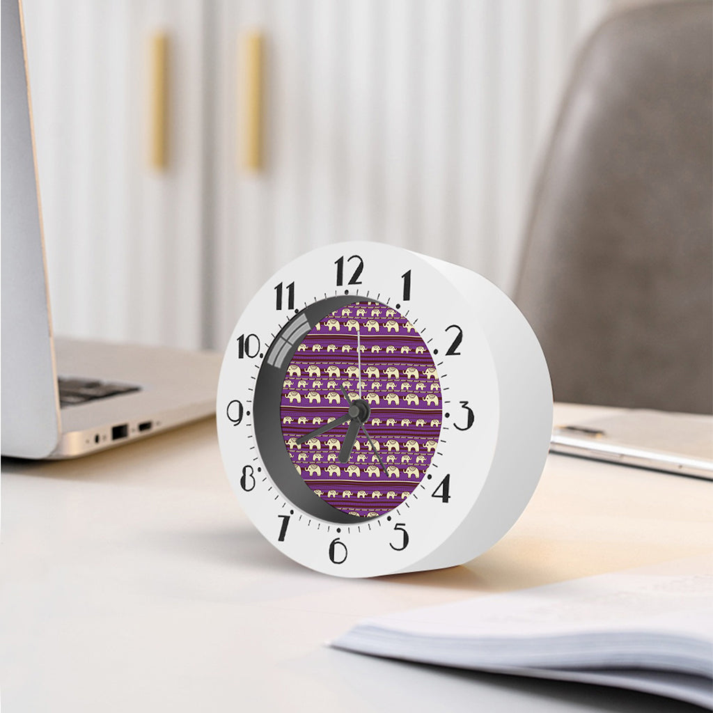 Cute Indian Tribal Elephant Print Alarm Clock