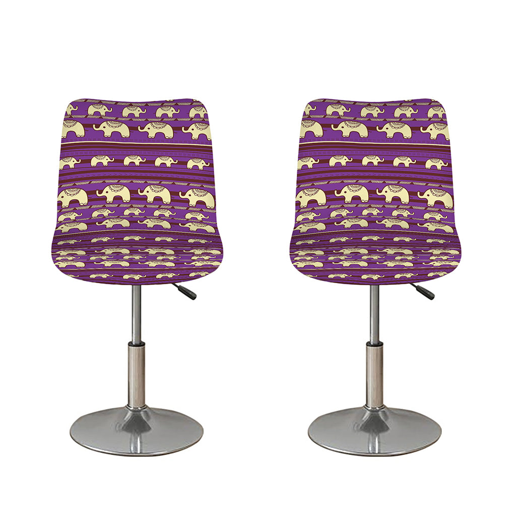 Cute Indian Tribal Elephant Print Bar Stool Covers