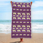 Cute Indian Tribal Elephant Print Beach Towel