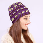 Cute Indian Tribal Elephant Print Beanie