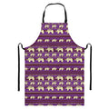 Cute Indian Tribal Elephant Print Bib Apron With Pocket